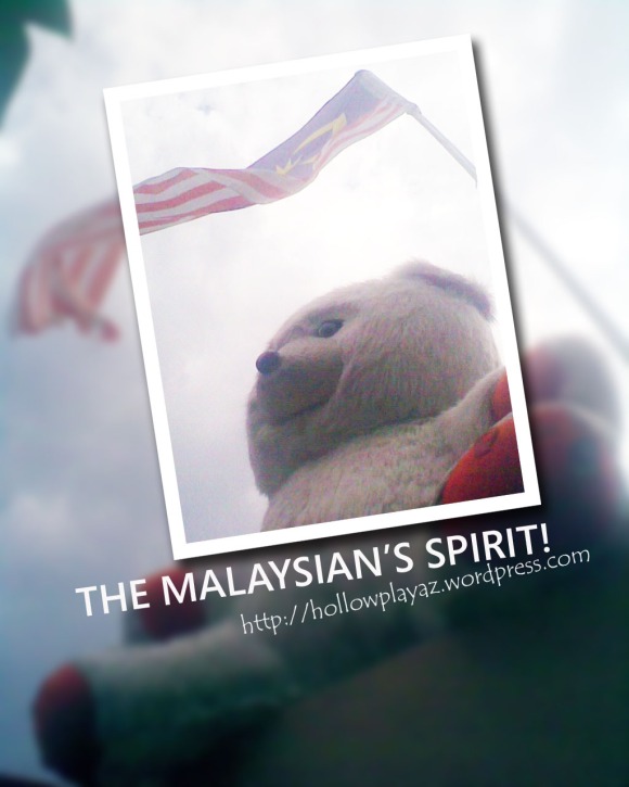 The teddy bear and 'Jalur Gemilang'